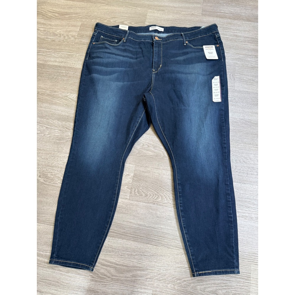 Signature by Levi Strauss Gold Label Mid-Rise Skinny Jeans Dark Wash 24S W37 L28